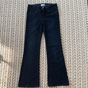 PAIGE Women's Dark Hidden Hills Boot cut Jeans in petite size 28